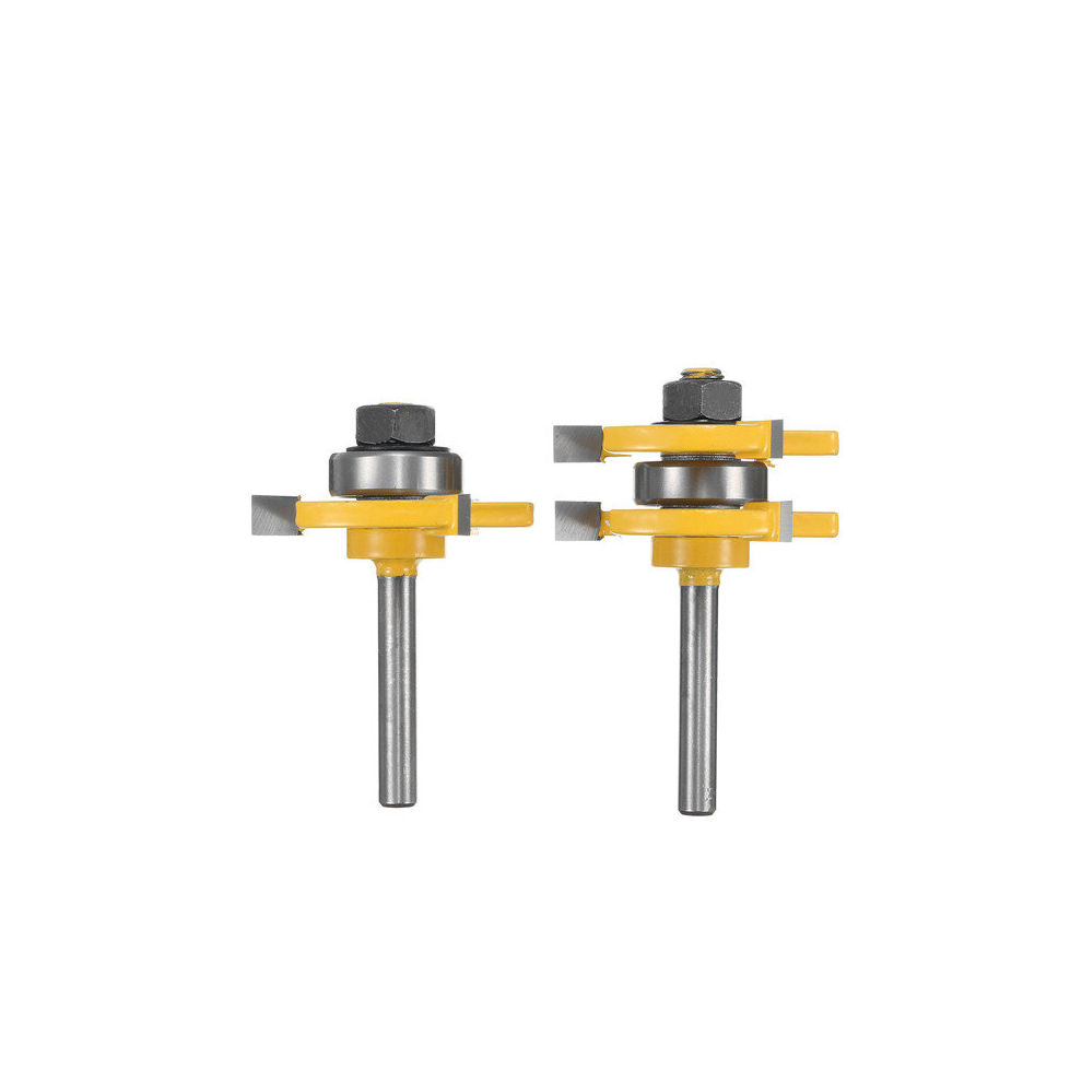 2Pcs 1/4 Inch Shank Tongue & Groove Router Bit Set 3/4 Inch Stock Woodworking Cutter 890270430115