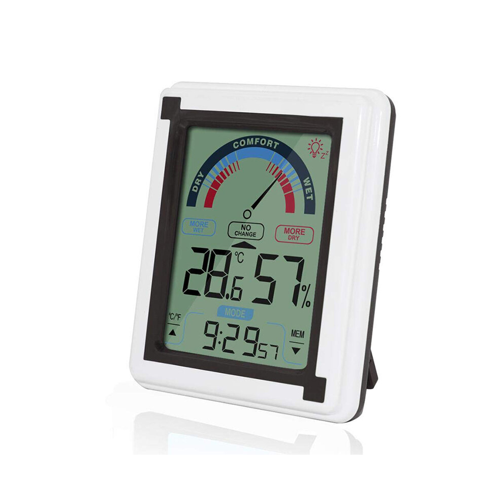 Hygrometer Indoor Outdoor Thermometer Temperature and Humidity Monitor with LCD Touches Screen