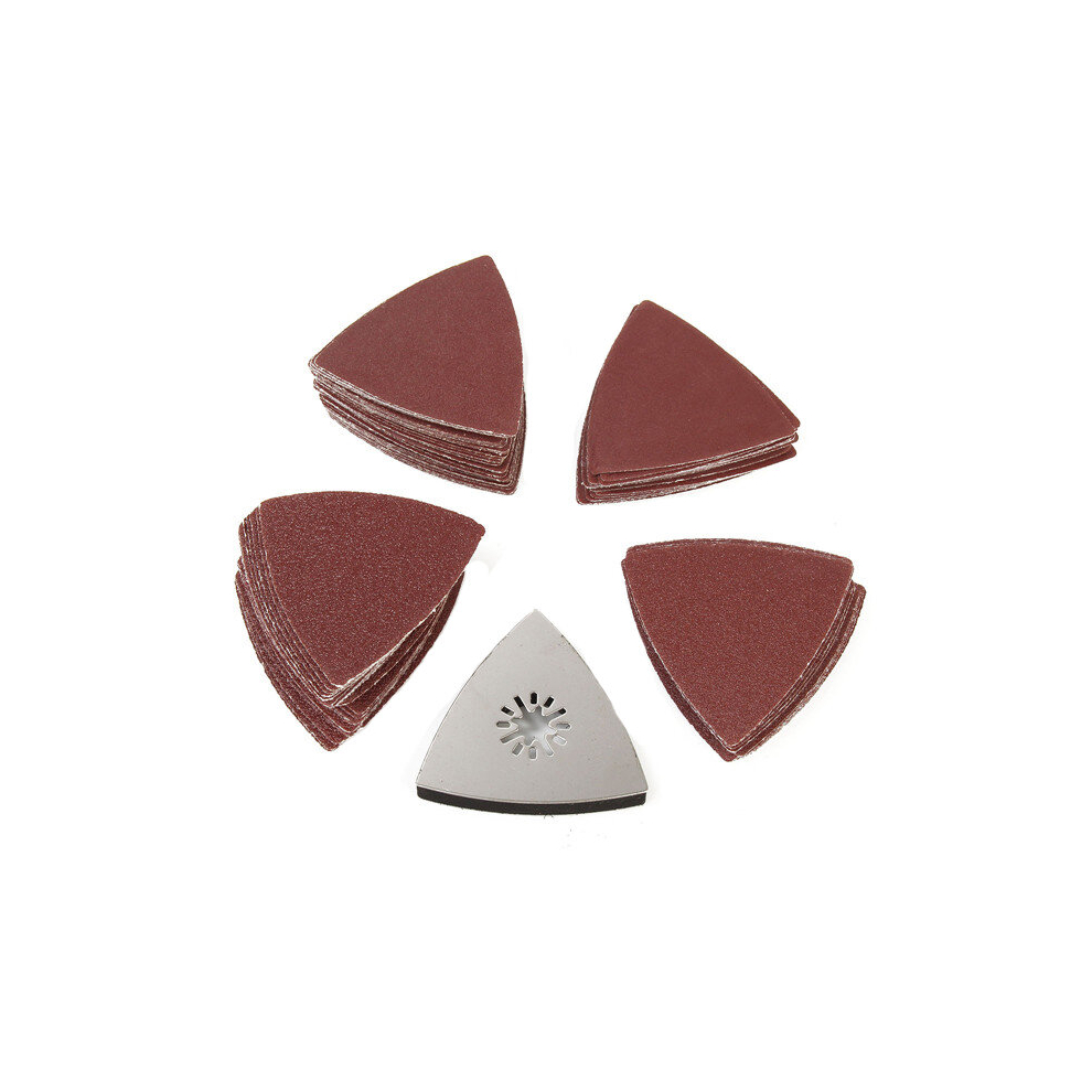 100Pcs 80Mm 60-240 Grit Sandpaper With Sanding Pad For Bosch Fein Oscillating Multitool 600182739080