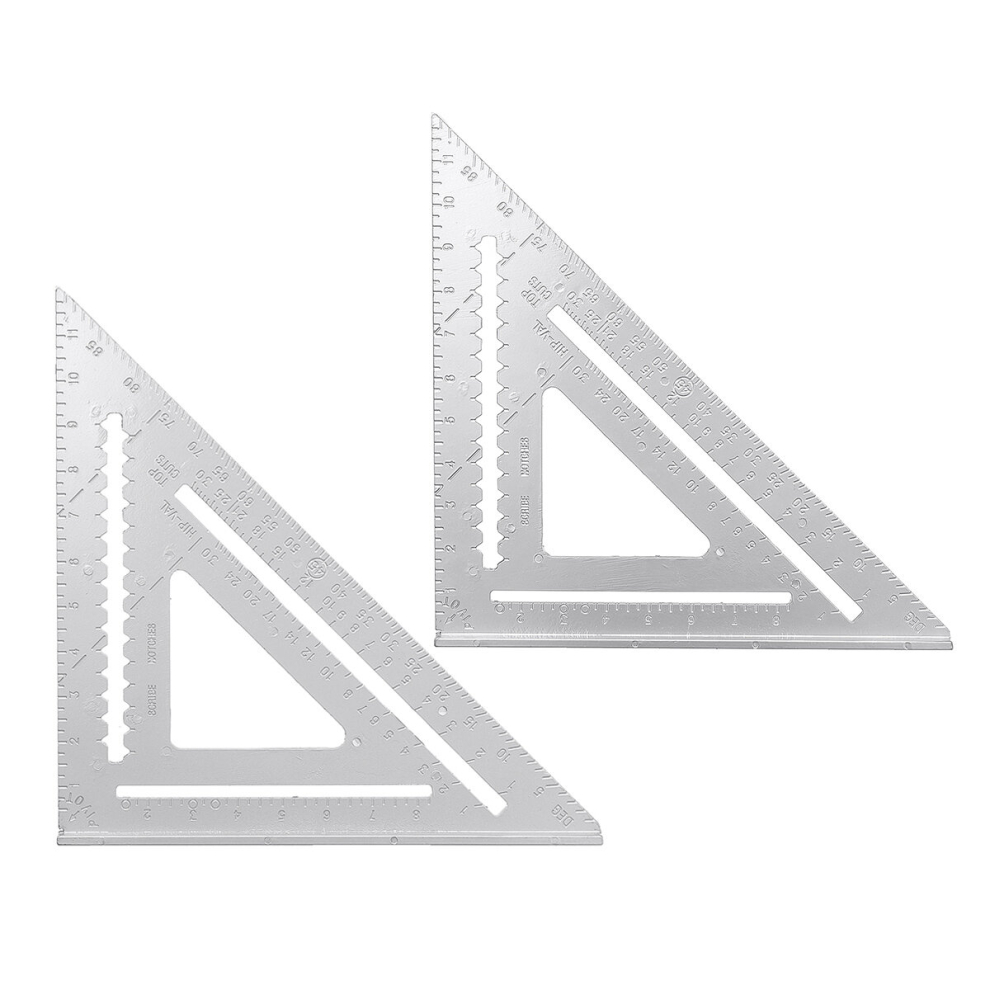 12Inch Aluminum Alloy Right Angle Triangle Ruler Protractor Framing Measuring Tools 791323006472