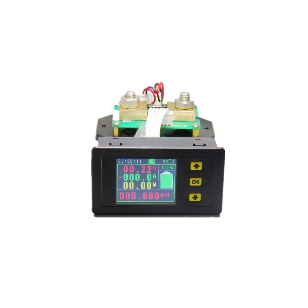 Dc 120V 100A 200A 500A Lcd Combo Meter Voltage Current Kwh Watt Meter 12V 24V 48V 96V Battery Capacity Power Monitoring 1.8Inch Color Screen 6900054782546