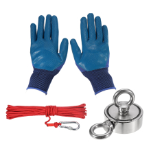HNM48/60/67mm Double Side Strong Neodymium Fishing Magnet Set With 10m Rope And Gloves Fishing Tools