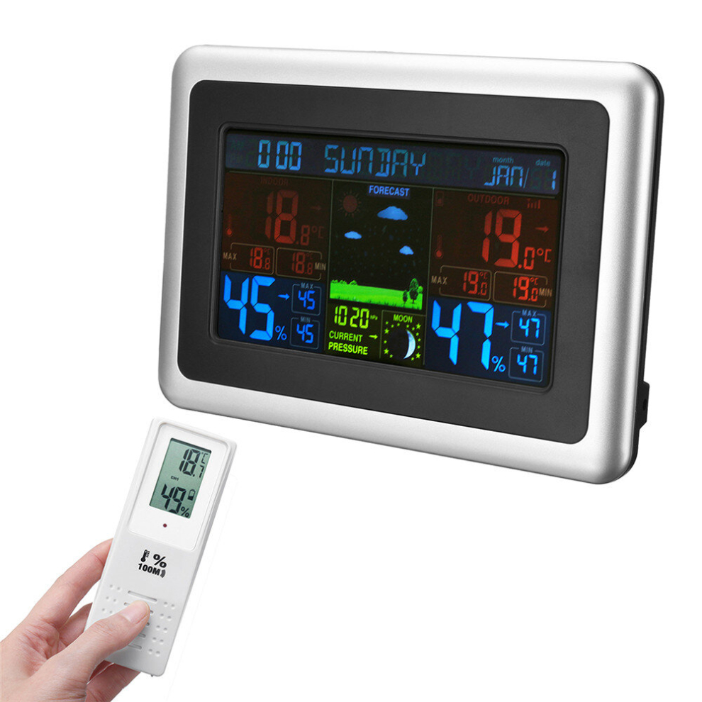 Wireless Lcd Display Digital Thermometer Hygrometer Color Screen Weather Station Temperature Measurement Tool 730567679776