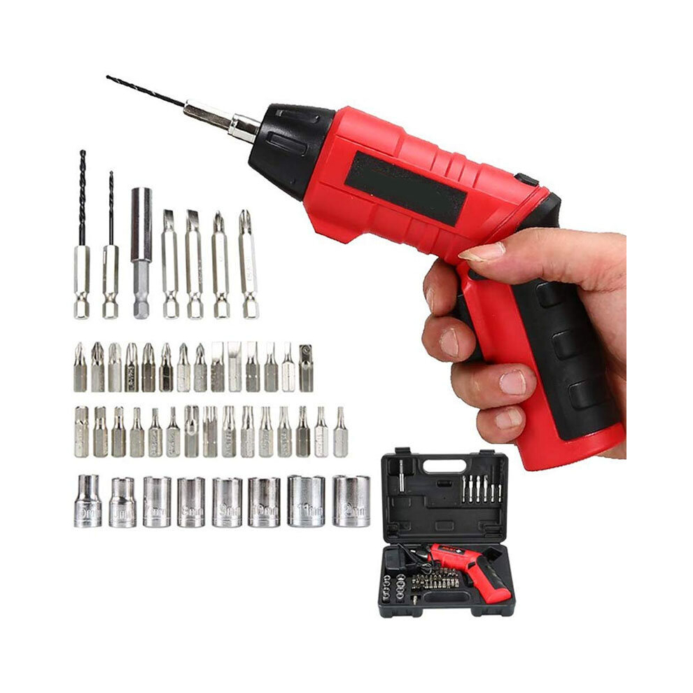 48Pcs 4.8V Cordless Electric Screwdriver Multi-Function Rechargeable Electric Drill Household Diy Screwdriver Set 124435402120