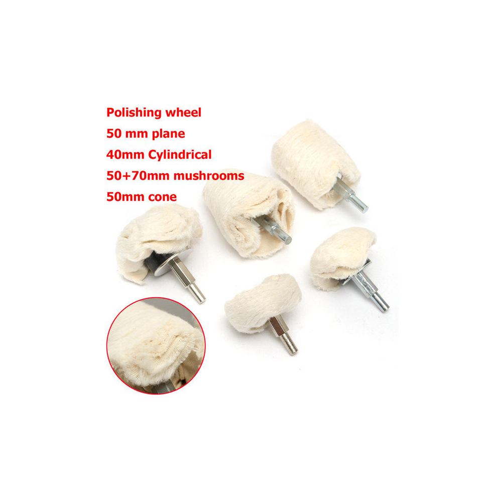 5Pcs Polishing Wheel Buffing Pad Mop Kit Plane Cylindrical Mushrooms Cone Wheel 600182734658