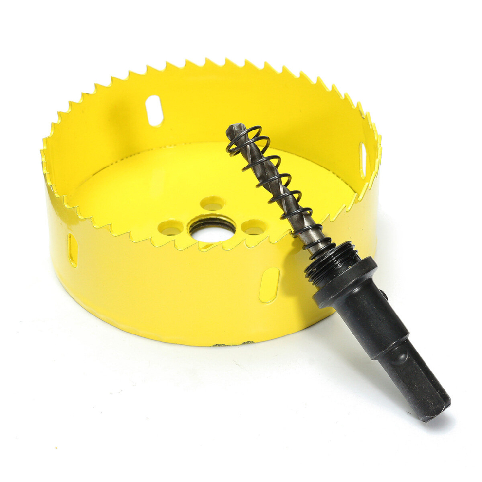 100Mm Bi Metal Hole Saw Holesaw Cutter Arbor Drill Bit Wood Plastic Kit 791177520056