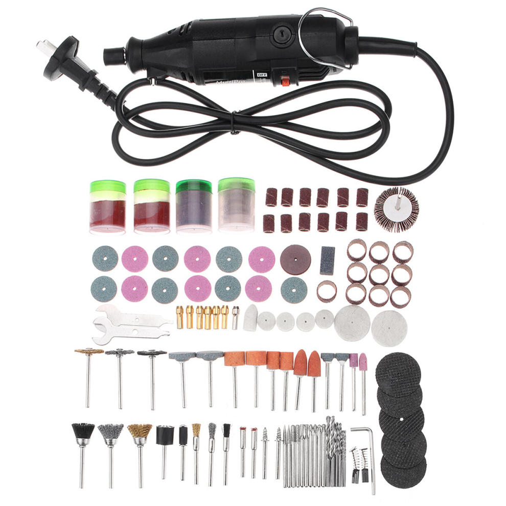 180W Electric Rotary Grinder Polish Sanding Tool Kit 161Pcs Grinding Variable Speed Eletric Grinder 791177552170