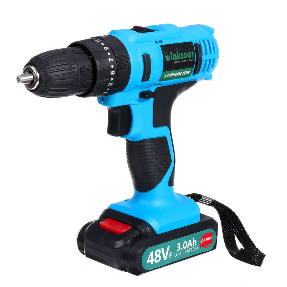 48Vf 3000Mah Electric Impact Drill Rechargeable Power Screwdriver 25+1 Torque W/ 1 Or 2 Li-Ion Battery 300743162714