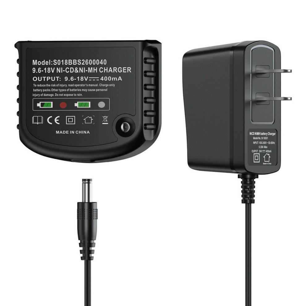 9.6V-18V Battery Charger For &Decker Hpb18 Fsb18 12V 14.4V 18V Nicd Nimh Black 761193466249