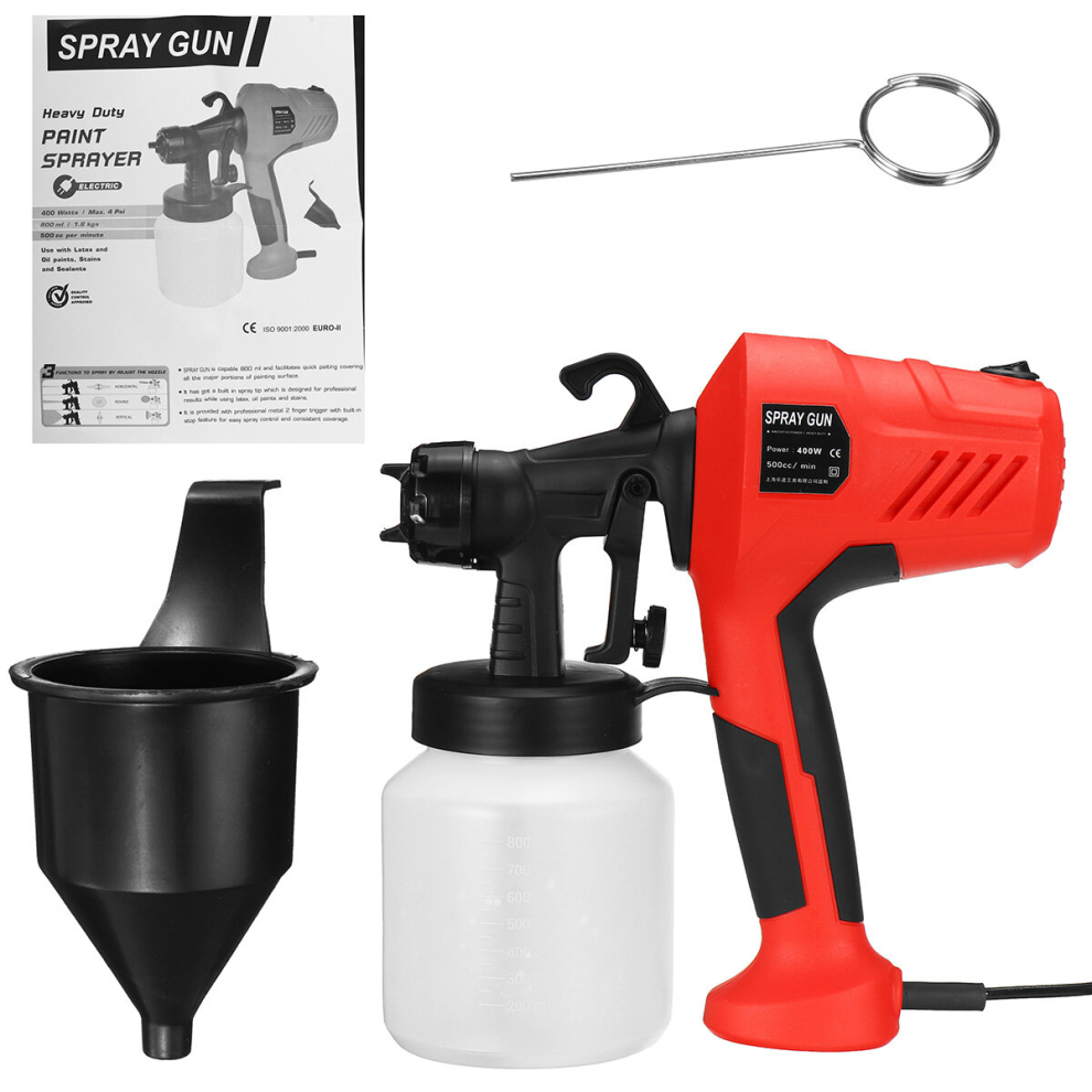 400W 800Ml Electric Paint Sprayer Flow Control Airbrush Easy Spraying Painting Tool 6900073762093