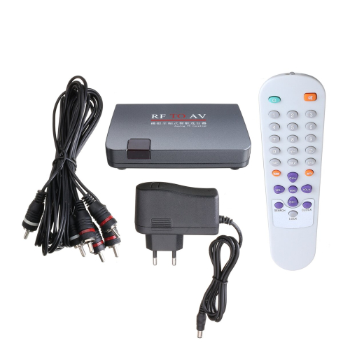 RF To AV Analog B TV Receiver Converter Modulator Adapter + Video Cable EU 1