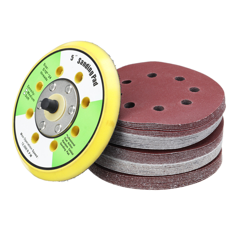 50Pcs 125Mm 60-240 Grit Sanding Sheet Pad Sandpaper With Attached Air Mill Disc 6906140044284