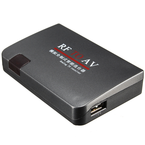 RF To AV Analog B TV Receiver Converter Modulator Adapter + Video Cable EU 2