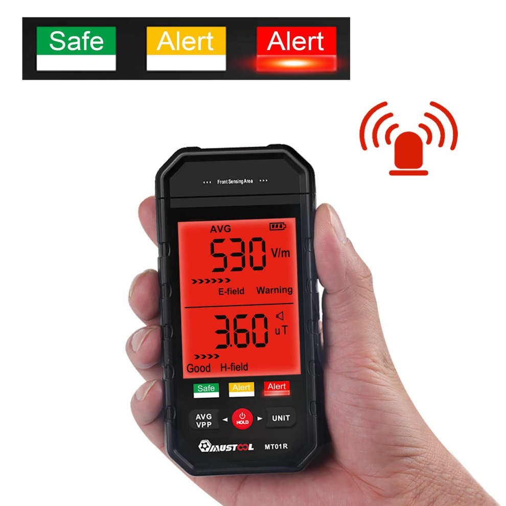 Mustool Mt01r 3-Inch Electromagnetic Radiation Tester Electric Field & Magnetic Field Detection Radiation Status Rapidly Assess 6900970284001
