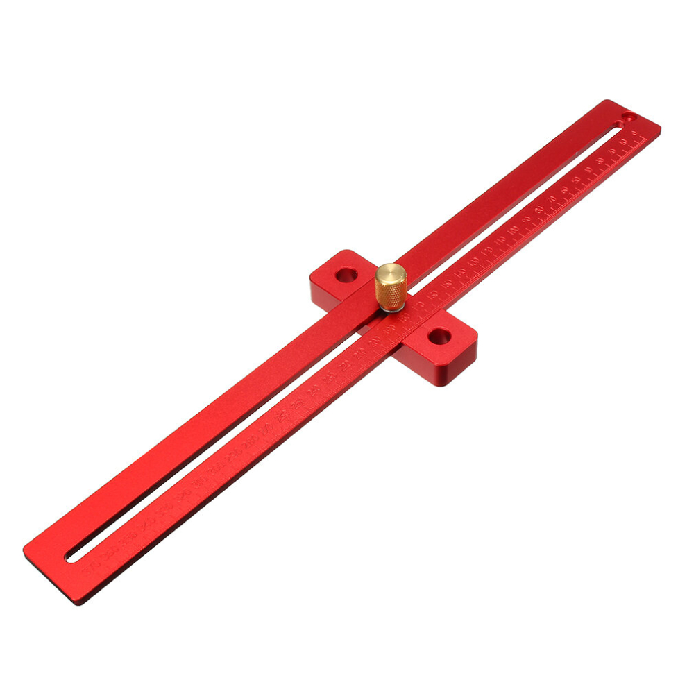 Aluminum Alloy 170/270/370Mm Scale Measure Scribing Ruler Woodworking T-Type Hole Ruler Marking Tool 6900039271300