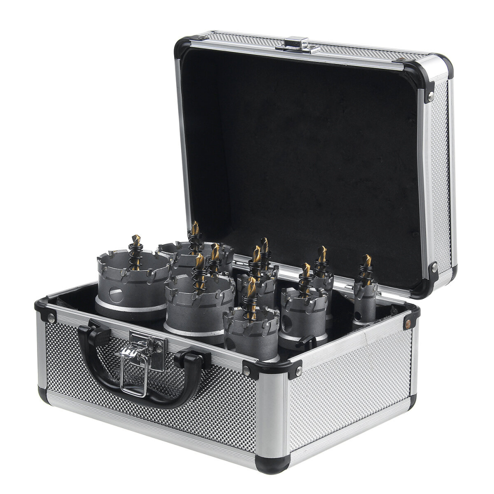 10Pcs 16-53Mm Carbide Tip Tct Drill Bit Hole Saw Cutter Kit Stainless Steel Hexagon Wrench With Storage Box 6906141676927