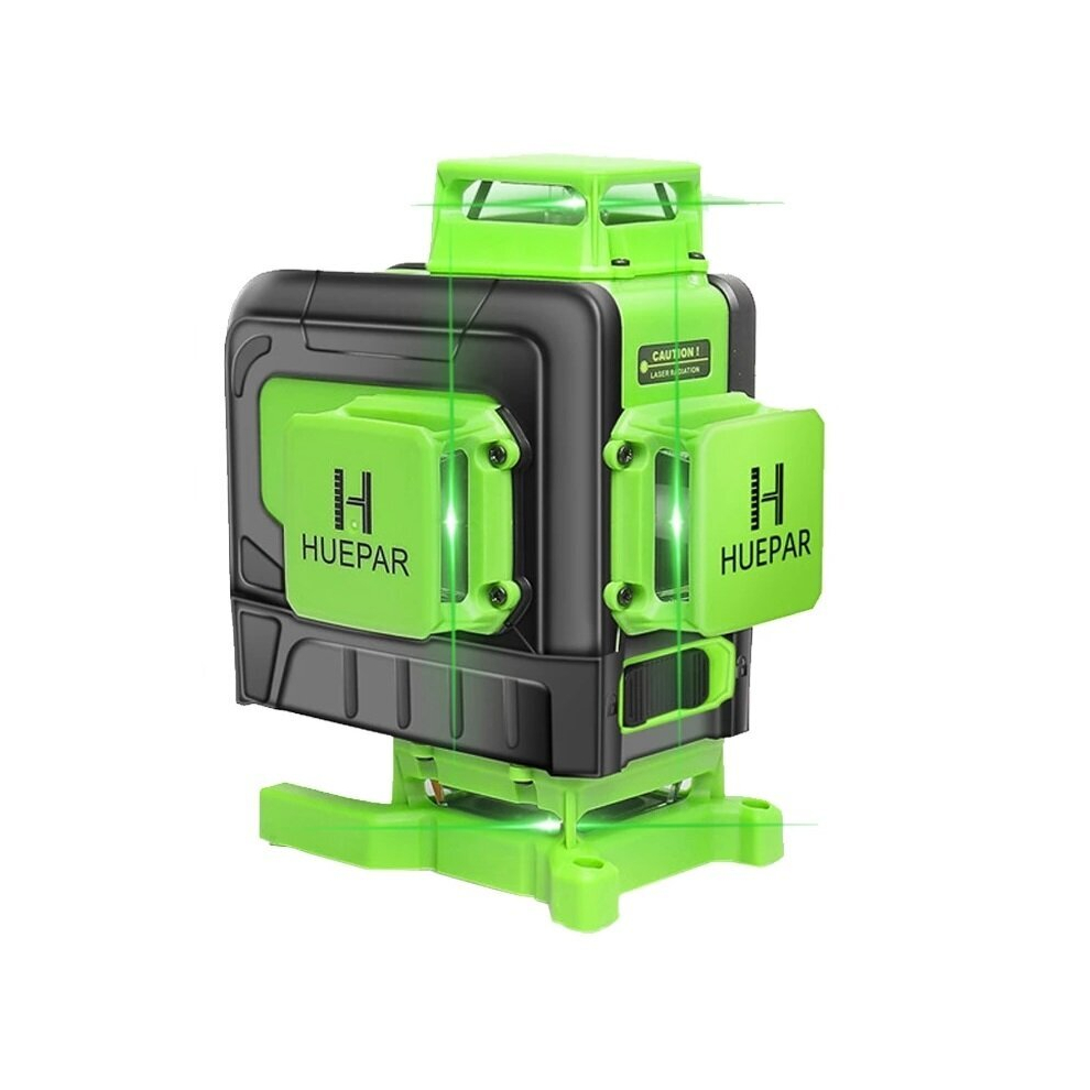 Huepar 904DG 16 lines 4D Cross Line Laser Level Green Beam Line with Remote Control for Tiles Floor Multifunction