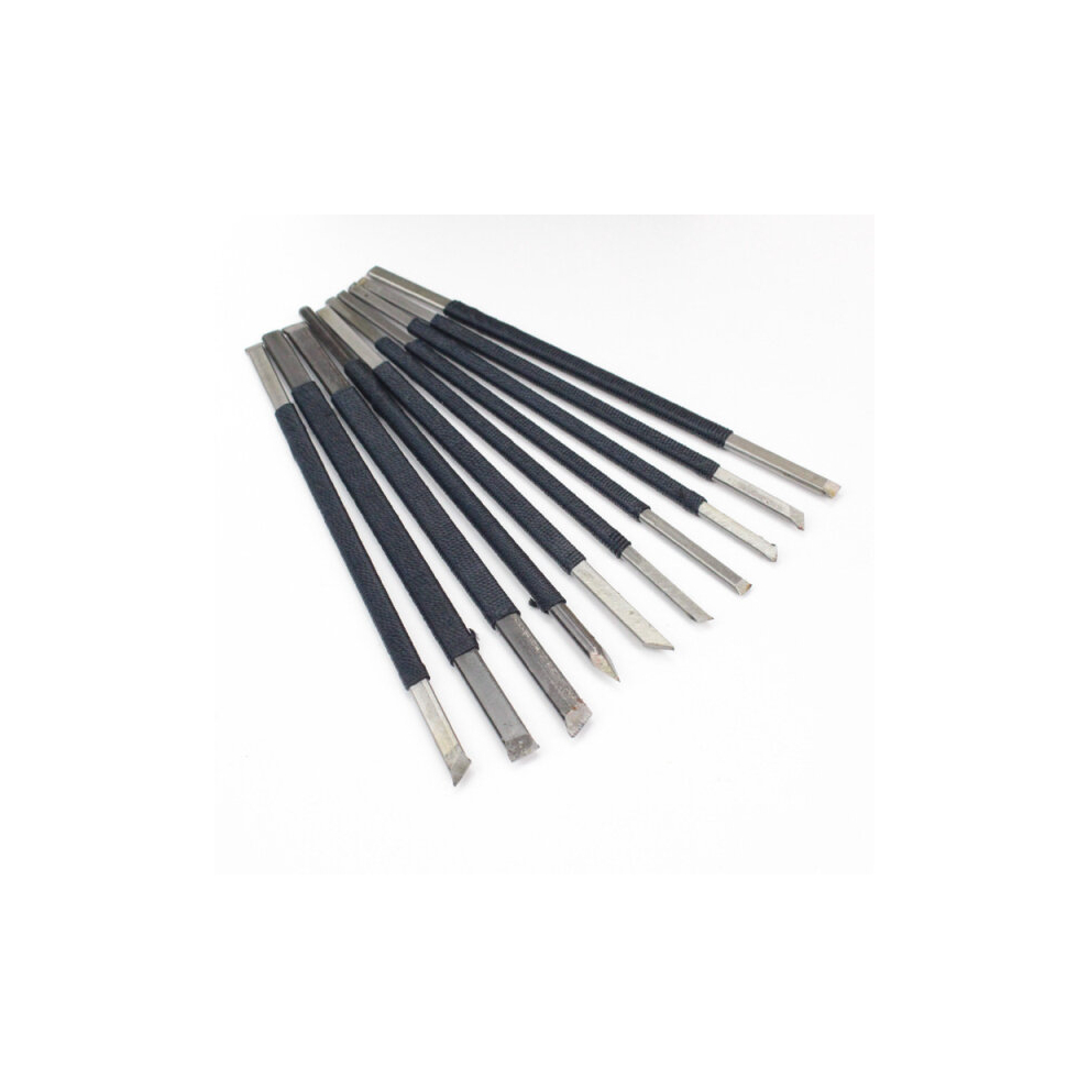 10Pcs Stone Carving Diy Hand Tools Stone Carving Chisel Stone Cut Cutter Set 791177540887