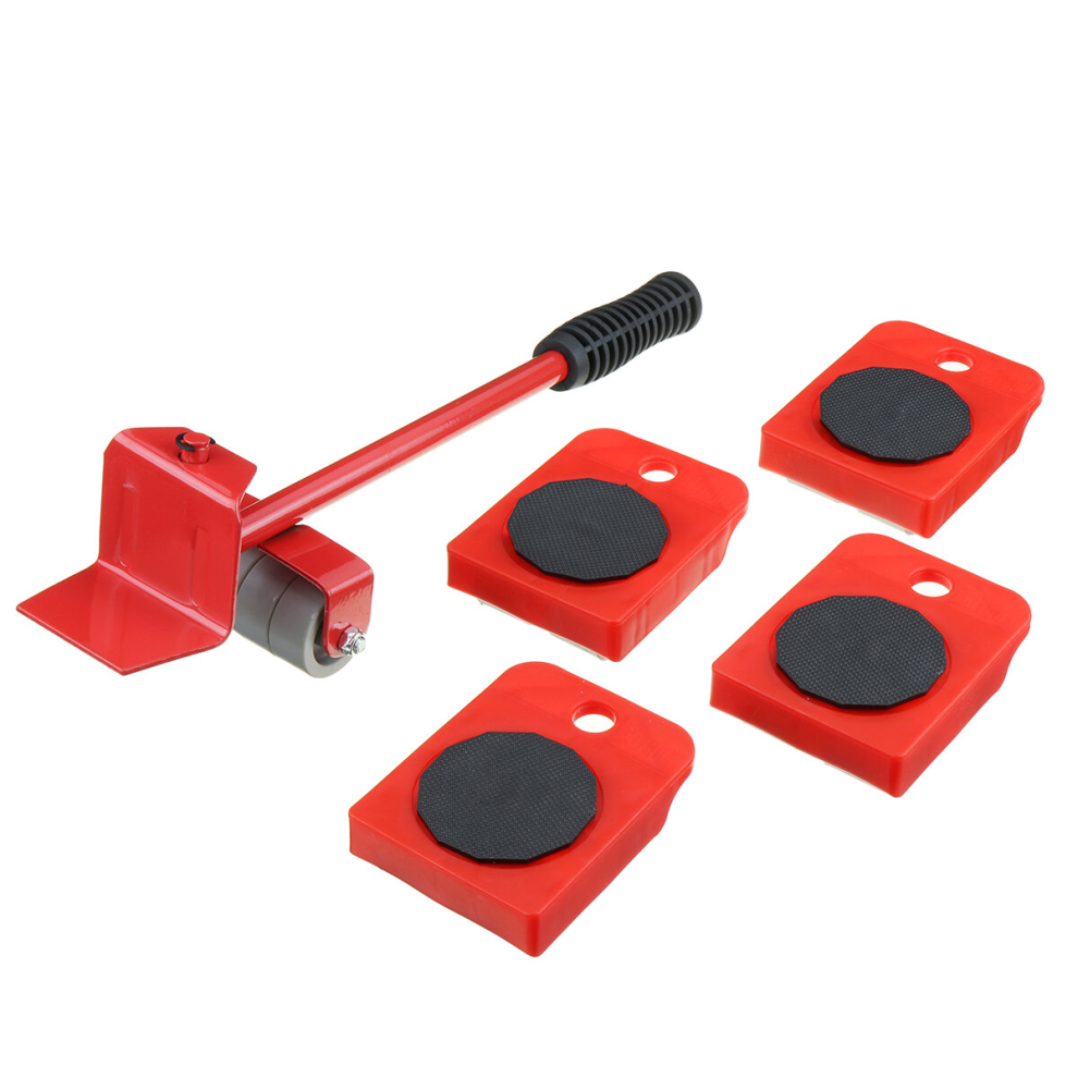5Pcs Red Furniture Mover Heavy Duty Lifter Mover Transport Set Furniture Roller Tool 772347890704