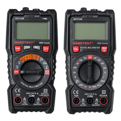 HT113A/B Digital LCD Multimeter 2000/4000 Counts AC DC Voltmeter Amperemeter 2