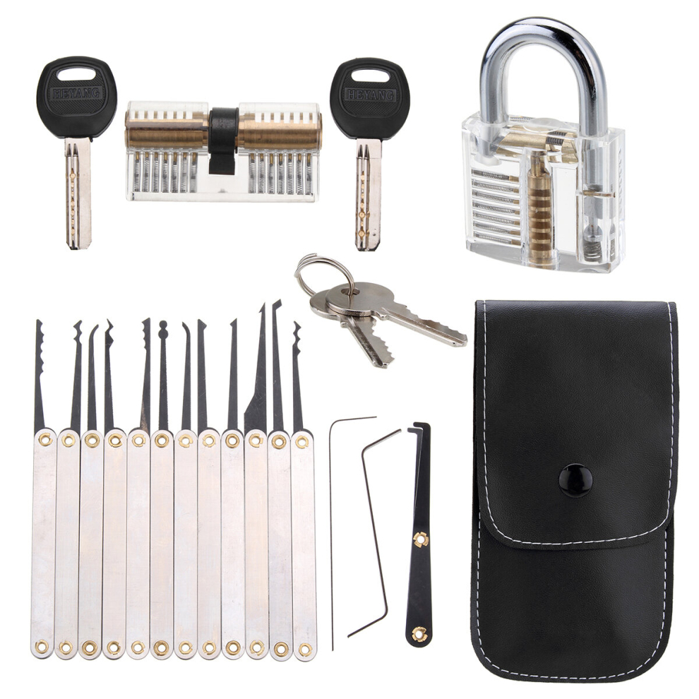 Daniu Unlocking Lock Opener Kit Locksmith Training Transparent Practice Padlocks Tools 643597936637