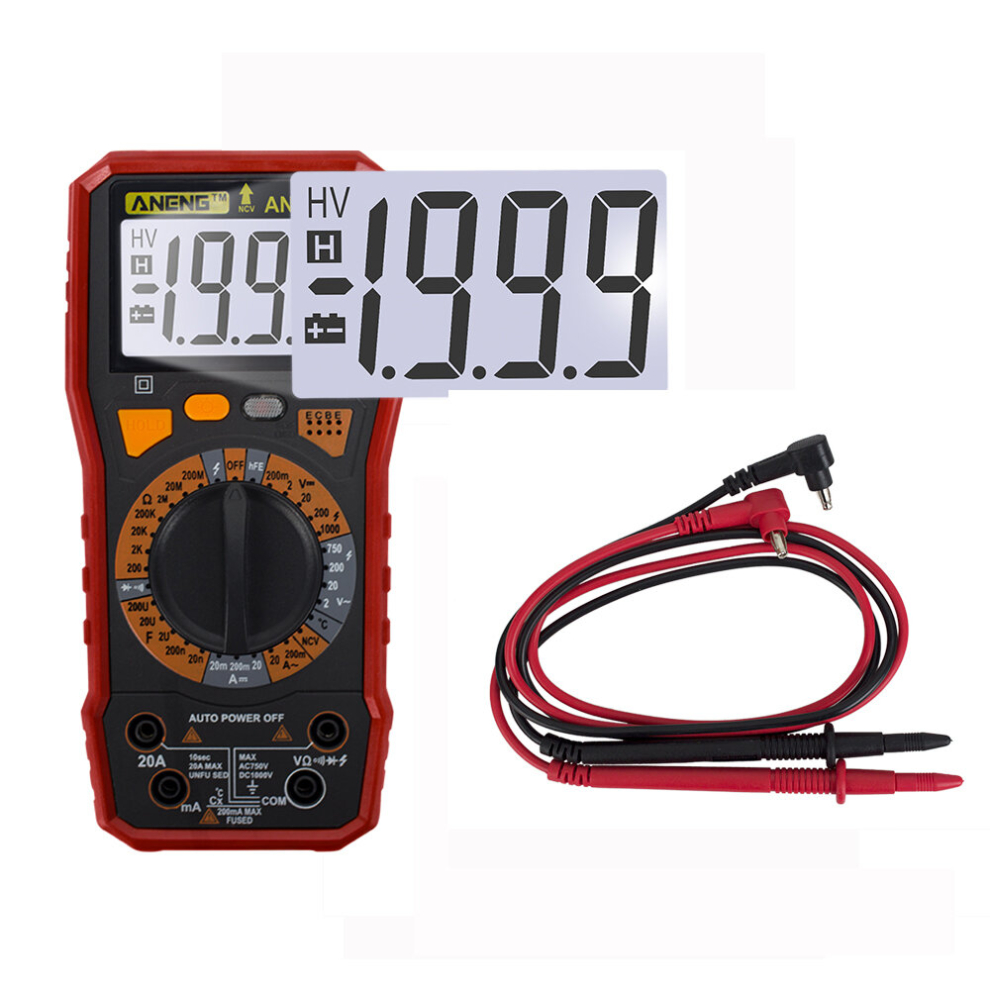 Aneng An819c Digital Multimeter Lcd Ac/Dc Ammeter Resistance Capacitance Tester 3345535707701