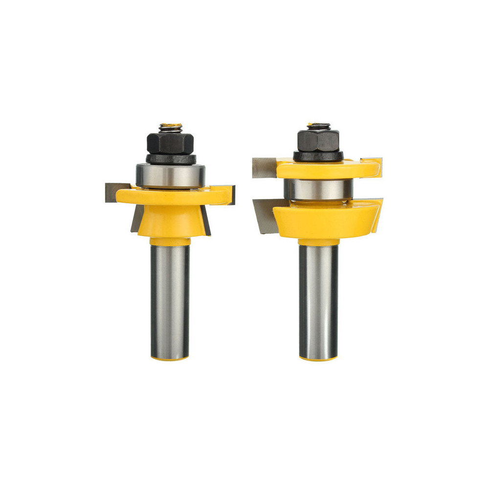2Pcs 1/2 Inch Shank T Type Shaker Bevel Rail And Stile Router Bit Set 910106114894