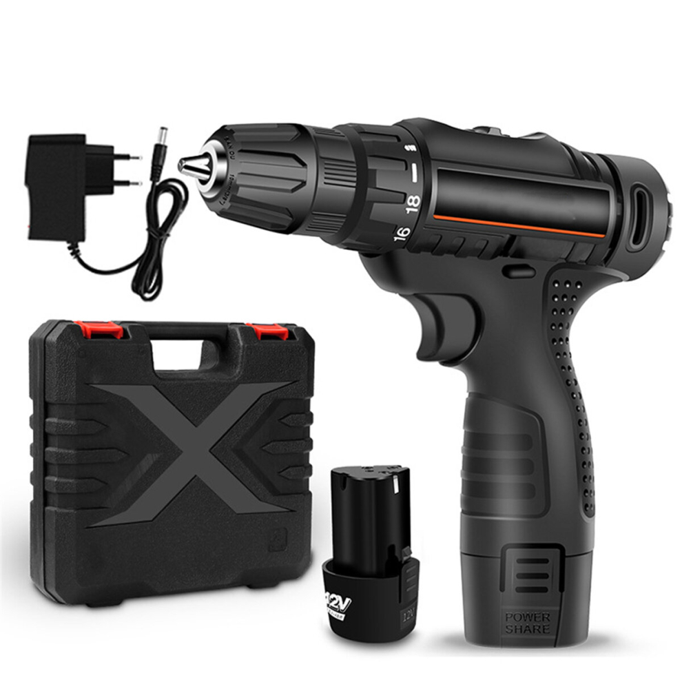 12V 3/8'' 30N.m Electric Cordless Drill Driver 2 Speeds Led Electric Screwdriver W/ Battery 6900076477758