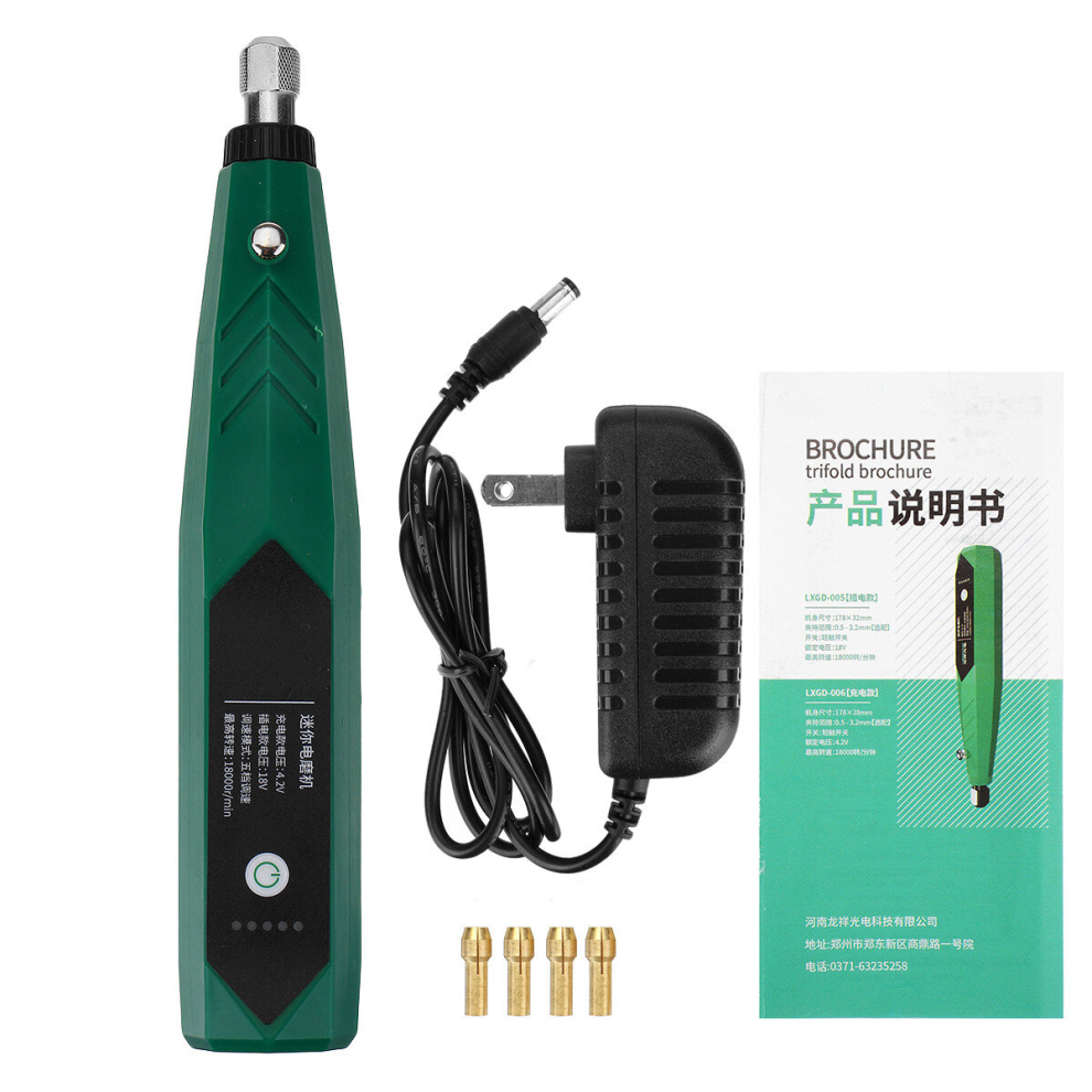 6Pcs 2500Mah 18000R/Min Electric Engraving Pen Set Metal Carving Marking Machine 6901249865501