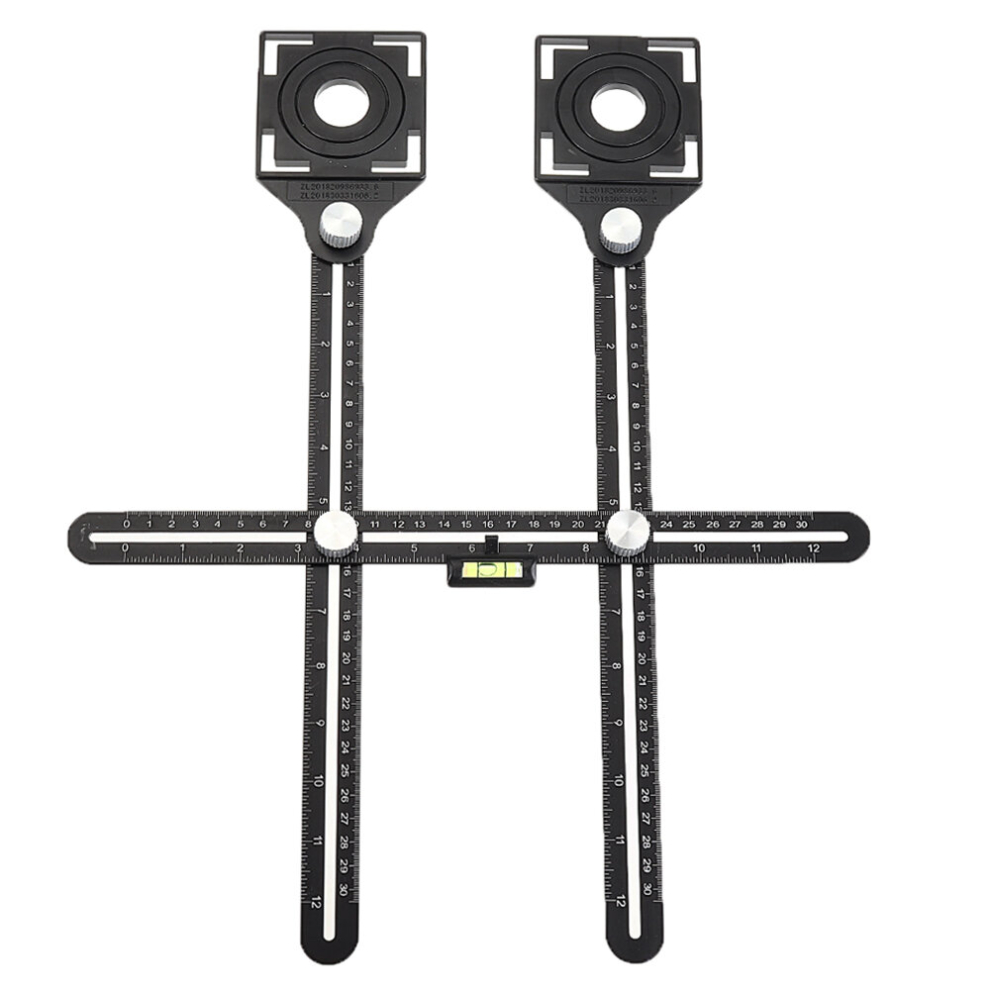 Drillpro Multi-Functional Adjustable Tile Hole Locator Masonry Glass Fixed Punch Angle Measuring Ruler 6906139938822