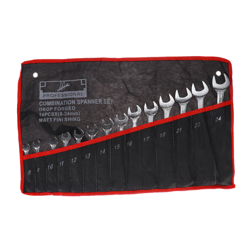 14Pcs 8-24Mm Chrome Vanadium Steel Metric Ratchet Spanner Wrench Fixed Head 9471375716116
