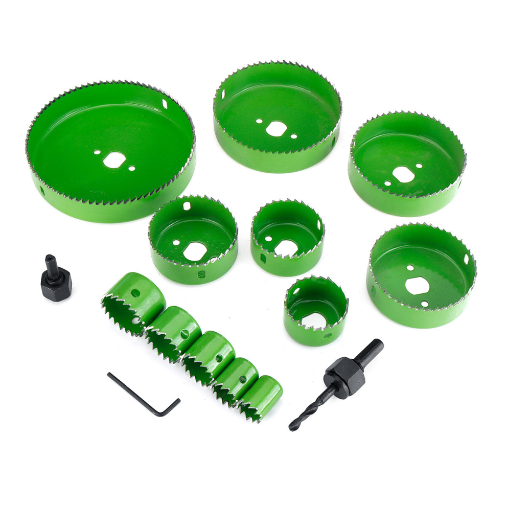 16Pcs Carbon Steel Hole Saw Cutting Set Kit 19-127Mm Holesaw Wood Sheet Cutter With Box 736691442385