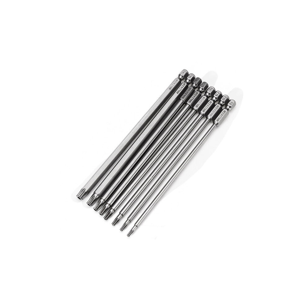 Broppe 8Pcs T9-T40 150Mm Magnetic Torx Screwdriver Bits 1/4 Inch Hex Shank 6901251018452