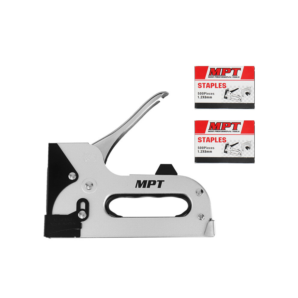 Mpt Mhi03001 Staple Nail Tacker Stapler Gun Power Tools With 1000Pcs 1.2X8mm Staples 791177552927
