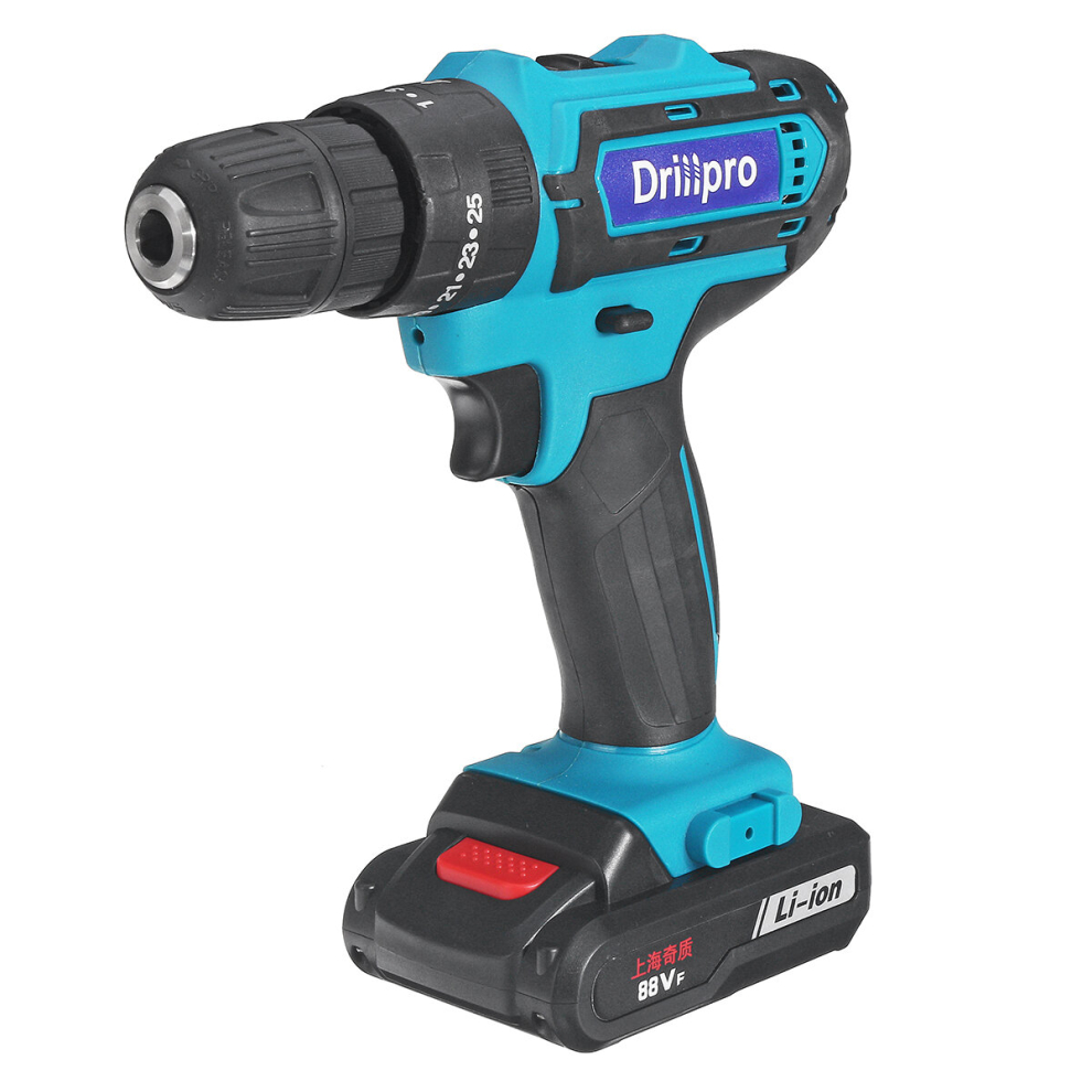 Drillpro 88Vf Cordless Li-Ion Battrey Electric Drill Rechargeable Power Screwdriver 25+3 Torque 3796737119777