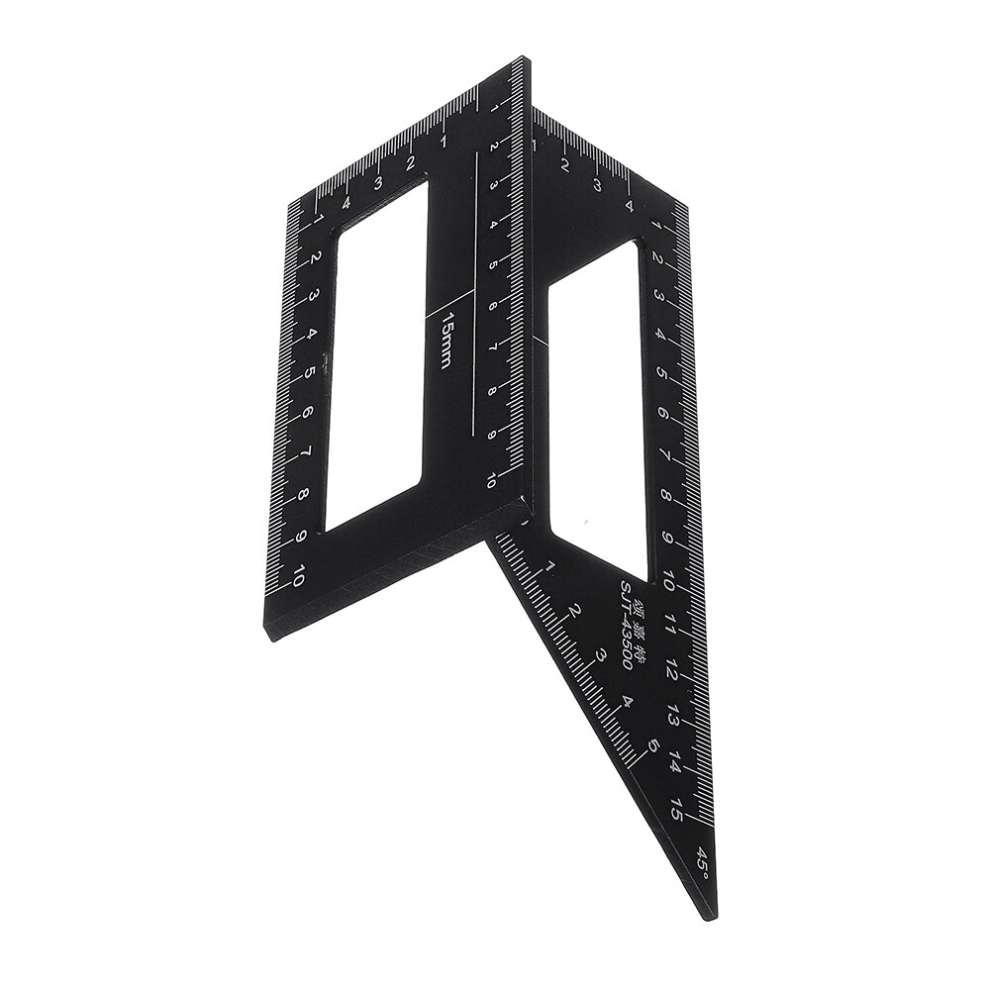 Drillpro Aluminum Alloy Woodworking Square Scriber T Ruler 45/90 Degree Angle Ruler Angle Protractor Gauge 6900061956565