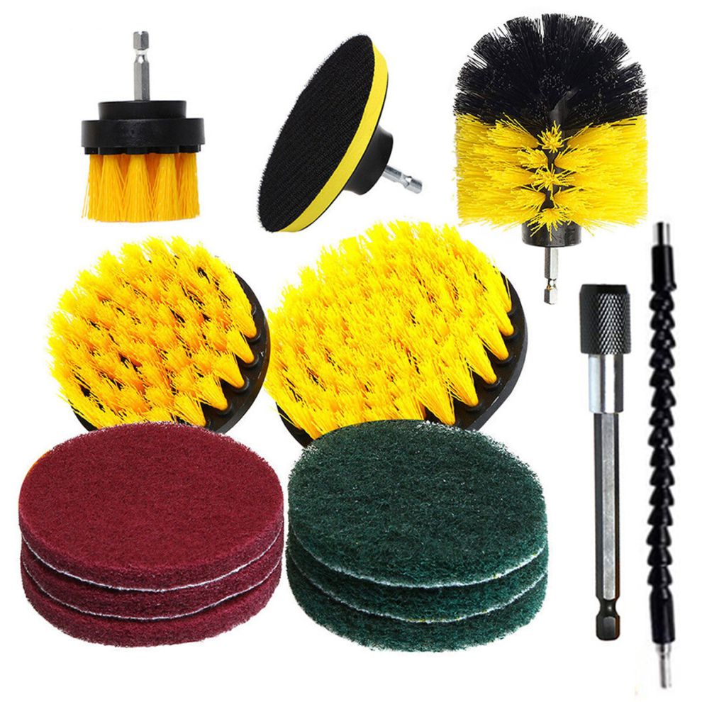 13Pcs Drill Brush Set Tub Cleaner Grout Power Scrubber Cleaning Attachments Kit