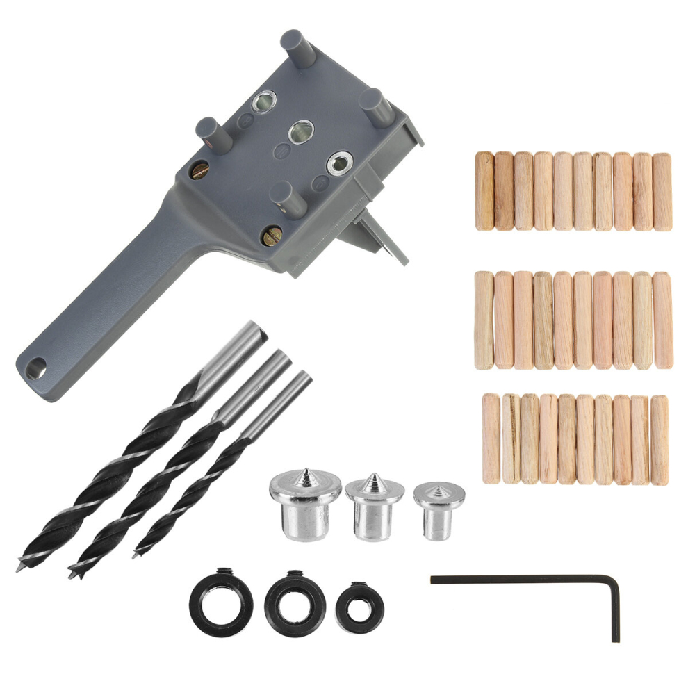 1/8/41Pcs Pocket Hole Jig Handheld Woodworking Dowel Set Dowelling Drill Straight Hole Locator Guide Tool 6900069918237