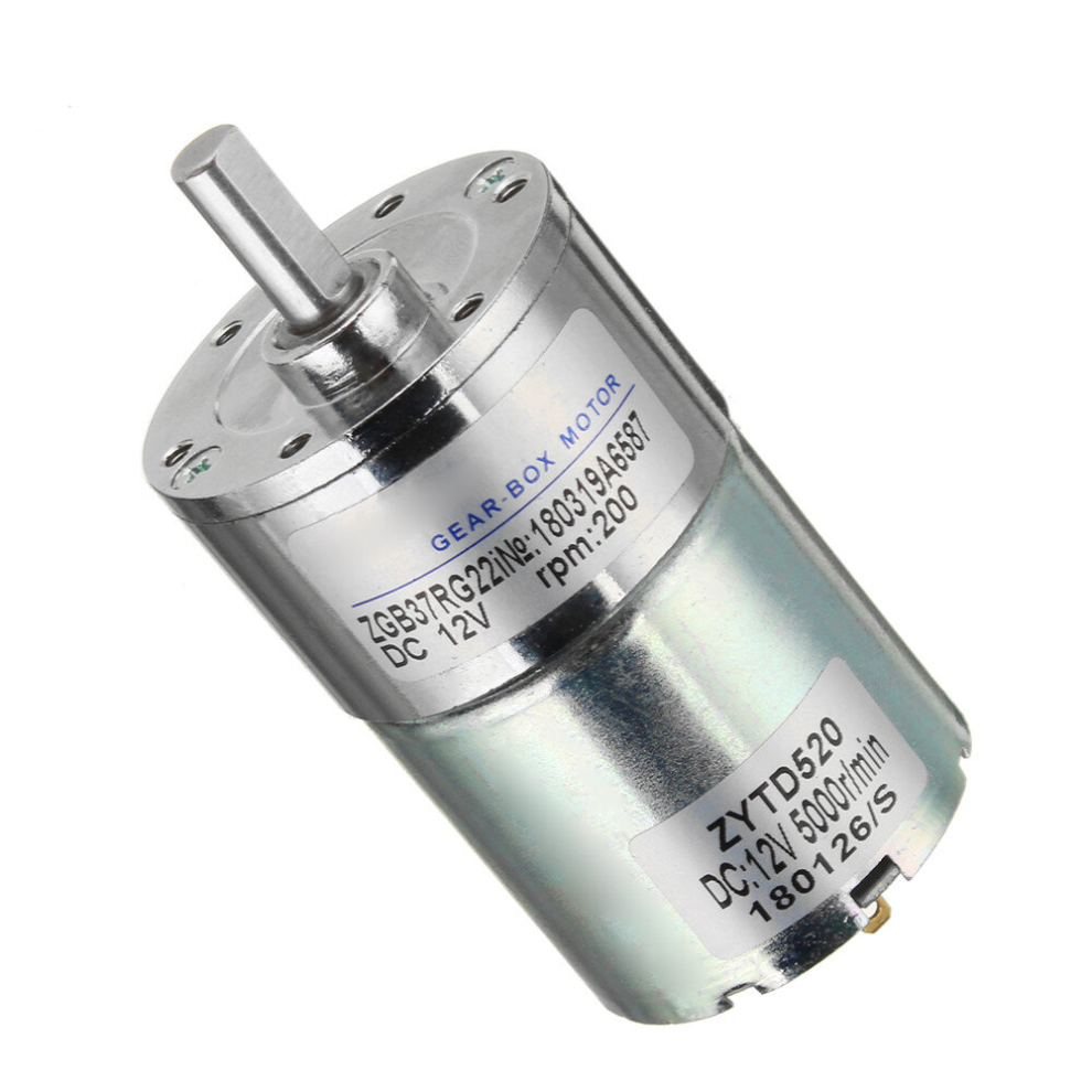 Zgb37rg Dc 12V 200Rpm 6Mm Shaft Dia Cylindrical Permanent Magnet Reduction Gear Motor Diy Robot 791177587035