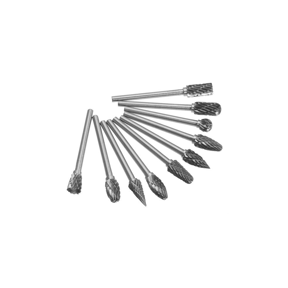 Wolike 10Pcs 3Mm Shank Tungsten Carbide Burr Rotary File Drill Bits Cutter 9489587747200