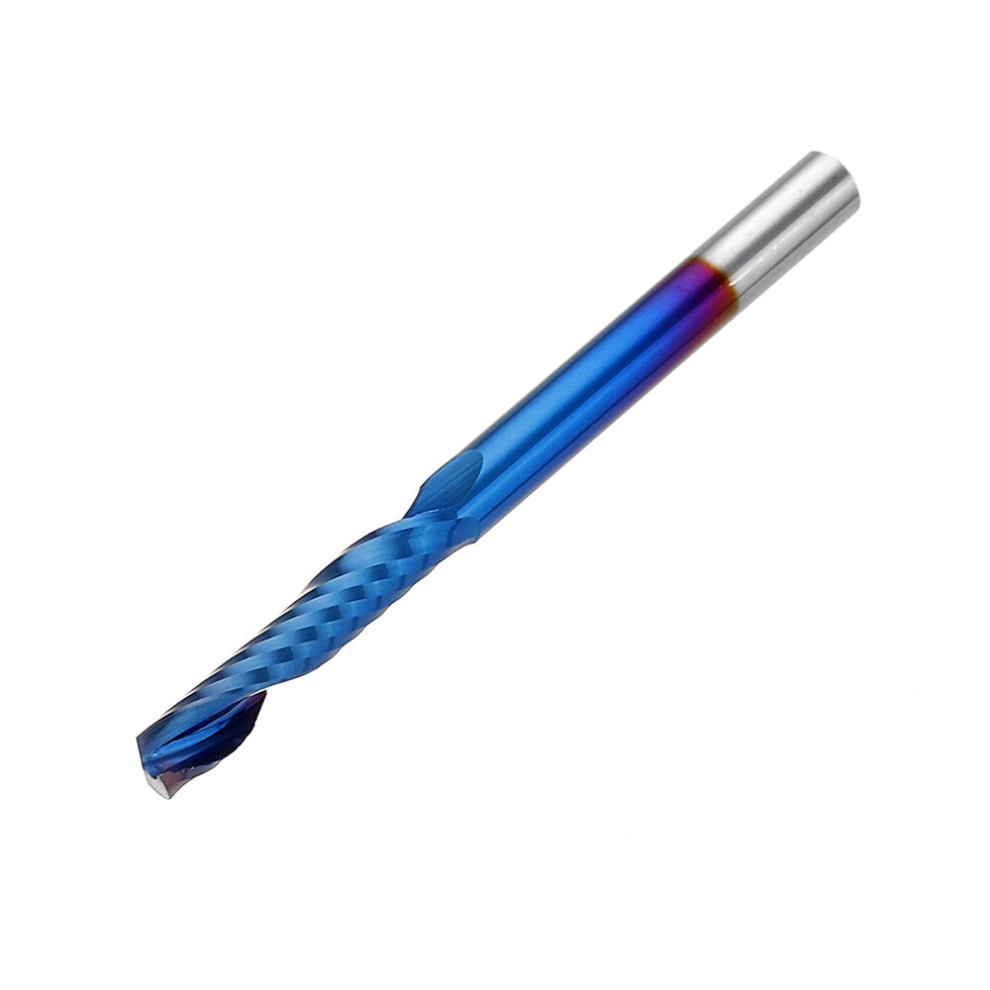 Drillpro 10Pcs 3.175 Shank Blue Coated Single Flute End Mill Spiral Cnc Milling Cutter 6900747032040