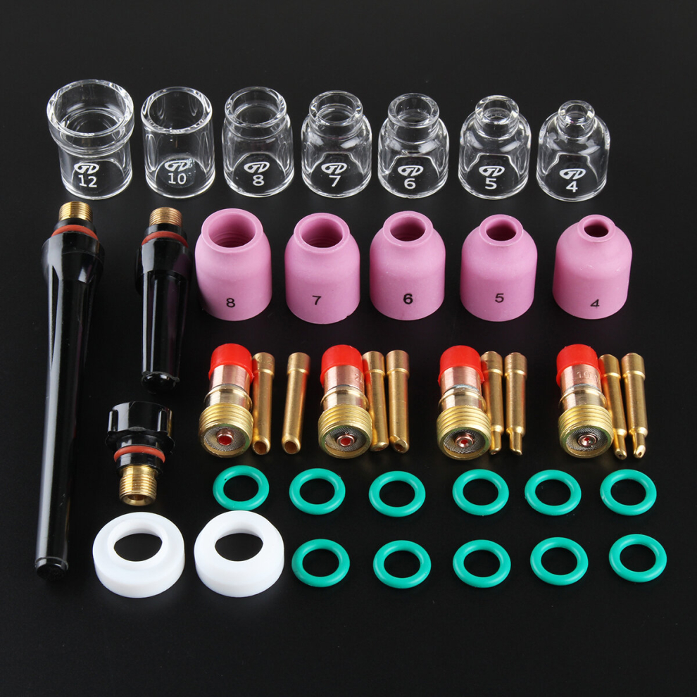 41Pcs Tig Welding Torch Nozzle Stubby Gas Lens Glass Cup Kit For Wp17/18/26+Box 6900618875424