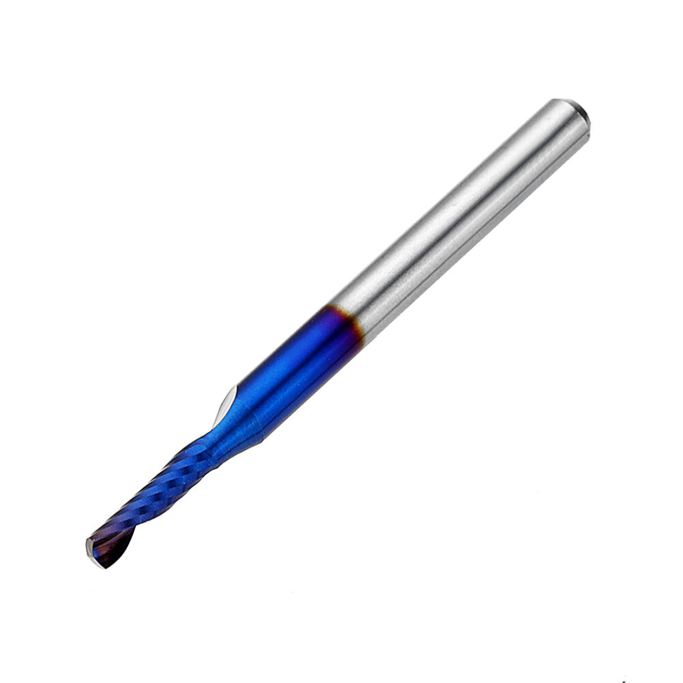 Drillpro 10Pcs 3.175 Shank 2Mm Blue Coated Single Flute End Mill Spiral Cnc Milling Cutter 6900747034044