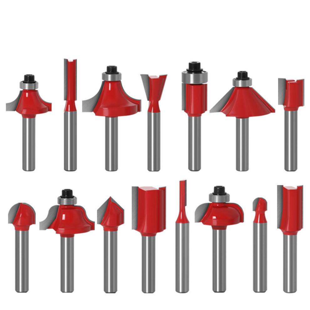 15Pcs Tungsten Carbide Tipped Router Bit Kit 1/4 Inch Shank Wood Milling Saw Cutter Woodworking Tools Kit 6901250050439