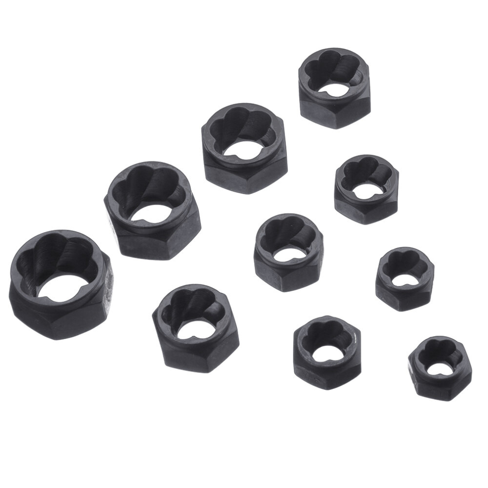 Drillpro 10Pcs Damaged Nut Bolt Extractor Repair Kit Metric Broken Bolt Remover Stud Extractor 7408716140622