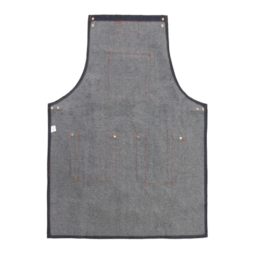 Denim Bib Apron Leather Strap Barista Baker Work Uniform Bartender BBQ Chef Cook Woodworking Apron 1