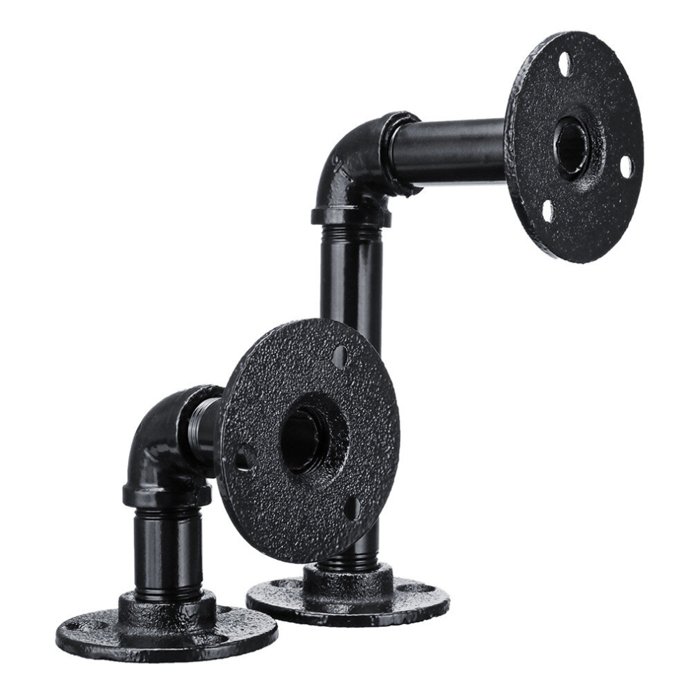 2Pcs Steampunk Iron Pipe Scaffold Board Shelf Brackets Holder 6272526208718