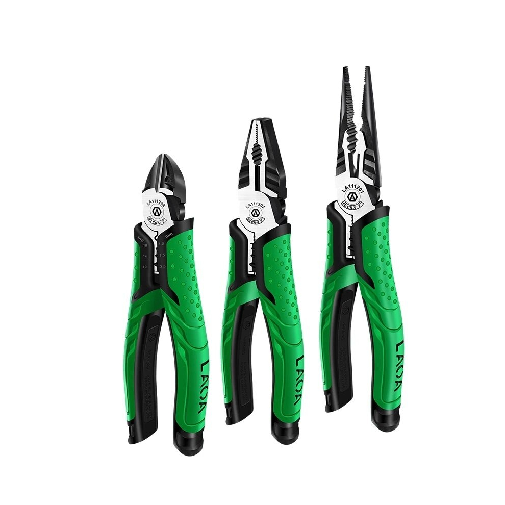 Laoa 7Inch Multifunction Diagonal Pliers Wire Cutter Long Nose Pliers Side Cutter Cable Shears Electrician Professional Tools 6900076836340