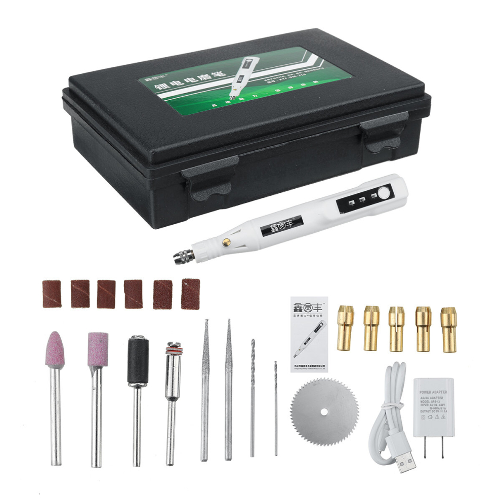 3 Speeds Mult-Set Rotary Accessories Diy Set Handheld Electric Carving Pen Grinding Engraving Pen Diy Engraver Grinder Polishing Tools Set 6901251111597