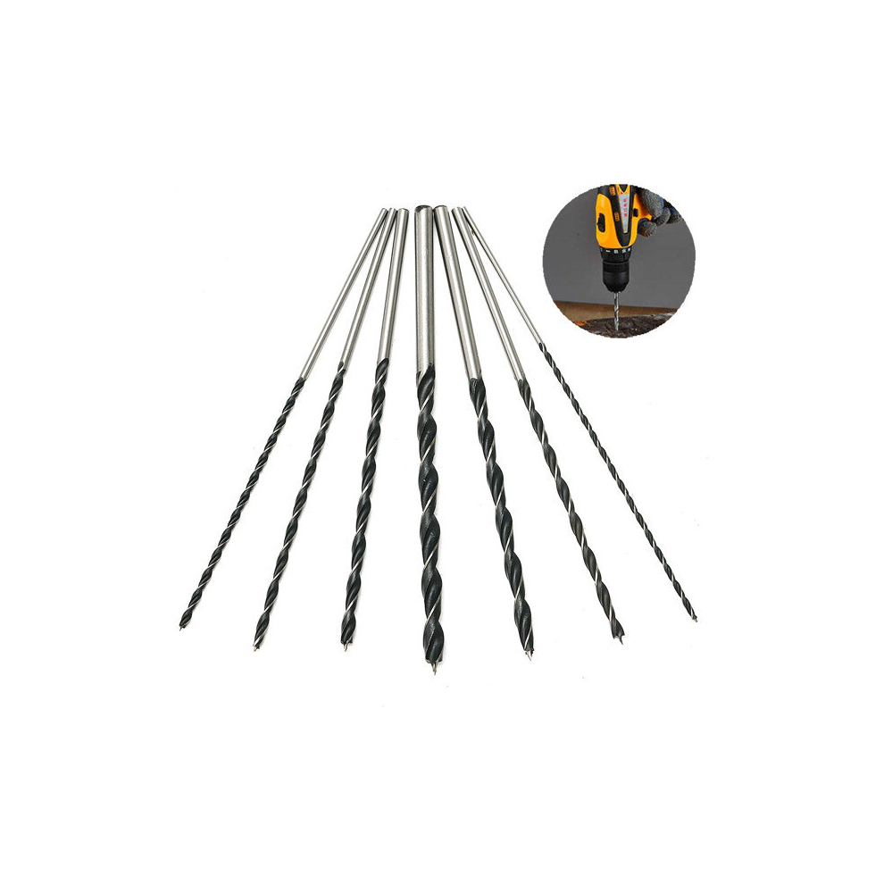 7pcs 300mm Extra Long Brad Point Twist Drill Bits Set 12 Inch Wood Working Drill Bit